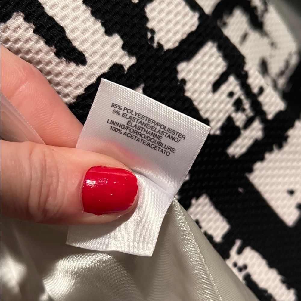 Kasper Monochrome Grid Pattern Blazer - Black & White Geometric - Size 10 - Picture 4 of 6